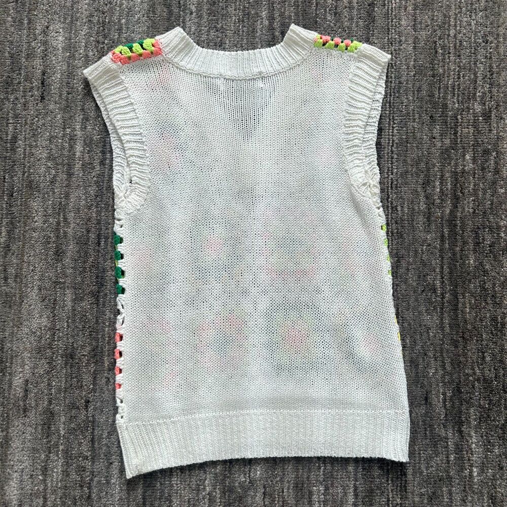 Greylin (Anthropologie) Neon Crochet Granny Square Sweater Top, Size XS - Picture 3 of 6